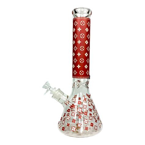 Glow in the Dark Louis Vuitton Beaker Bong 35cm Red.